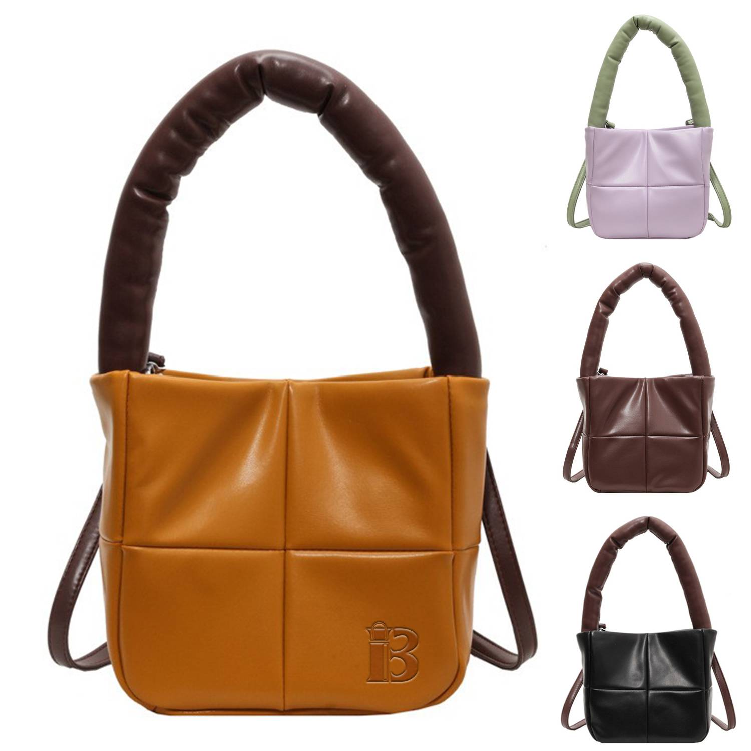 Splice PU Leather Portable Crossbody Bag