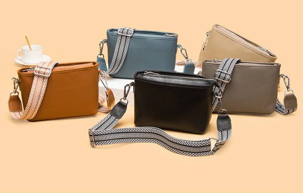 Genuine Leather Messenger Crossbody Bag