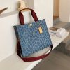 Blue Canvas Crossbody Bag Printed Customized Tote