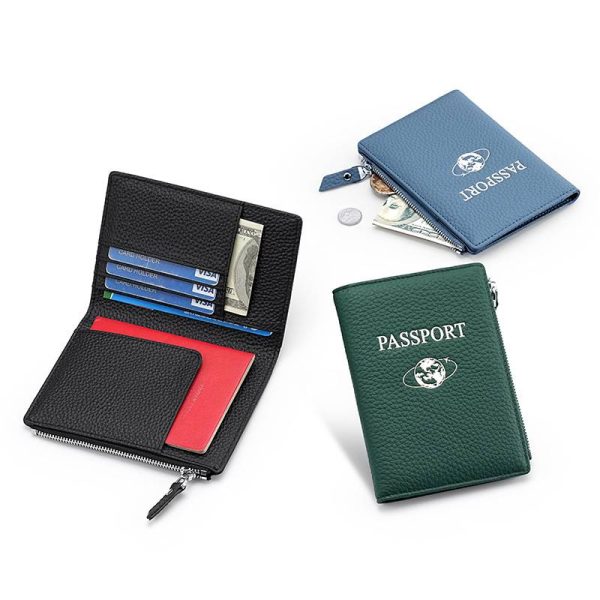 RFID-Blocking Leather Travel Wallet & Passport Holder