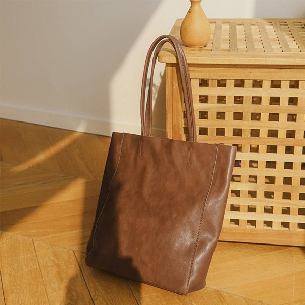 Genuine Leather Tote Bag Women Casual Handbag