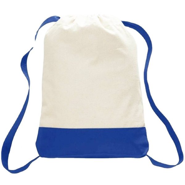 Two Color Canvas Sports Drawstring Bag