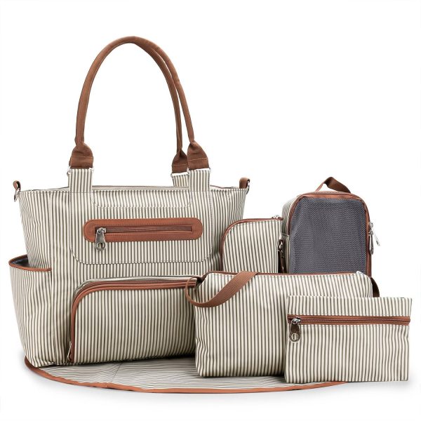 Polyester portable diaper tote bag set