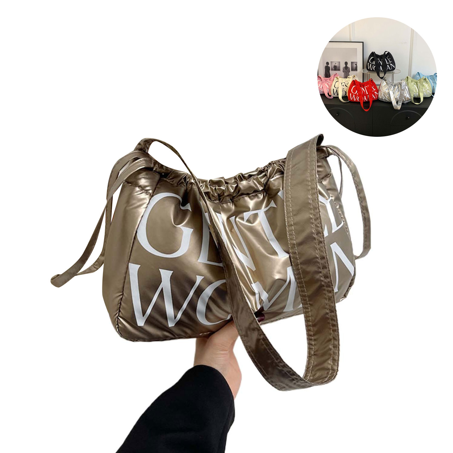 Faux Leather Shoulder Bag