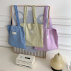 Women's Daily Working Striped Canvas Bag