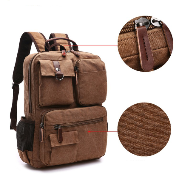 School Vintage Canvas Laptop Backpack