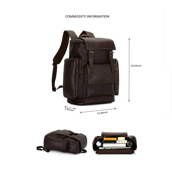 Leather Top Cowhide Men'S Backpack