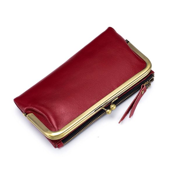 Geniunne Leather long handheld wallet