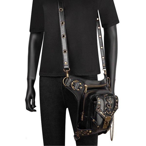 PU Leather Punk Retro Motorcycle Crossbody Bag
