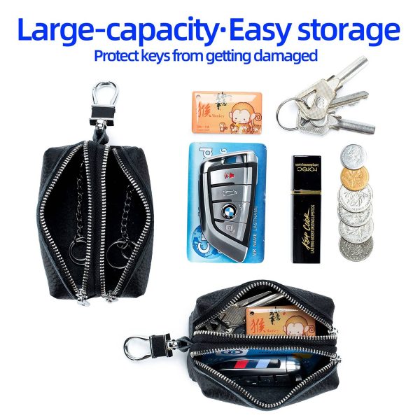 Unisex Double Zipper Keychain Wallet