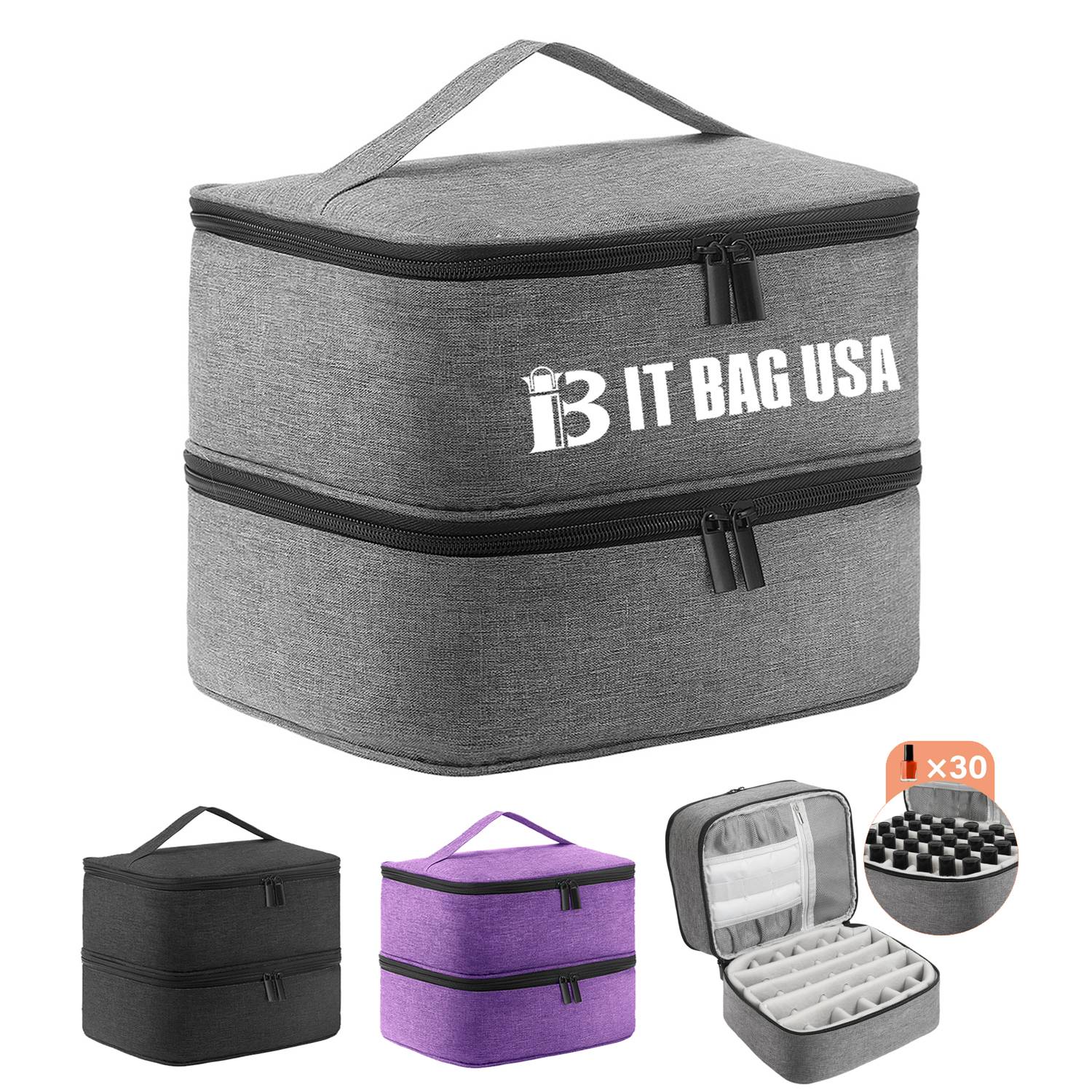 Oxford Double Layer Nail Polish Storage Makeup Bag