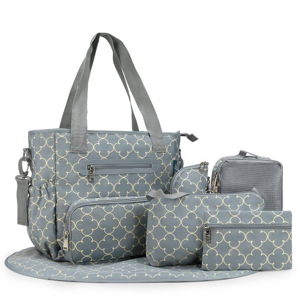 Polyester portable diaper tote bag set