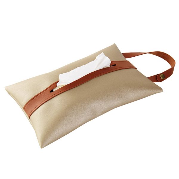 PU Leather Tissues Box with Hanging Strip