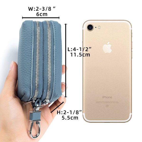 Unisex Double Zipper Keychain Wallet