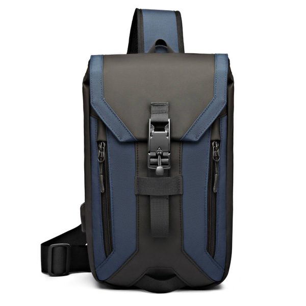 Oxford Waterproof Crossbody Sling Bag With USB Charging Port