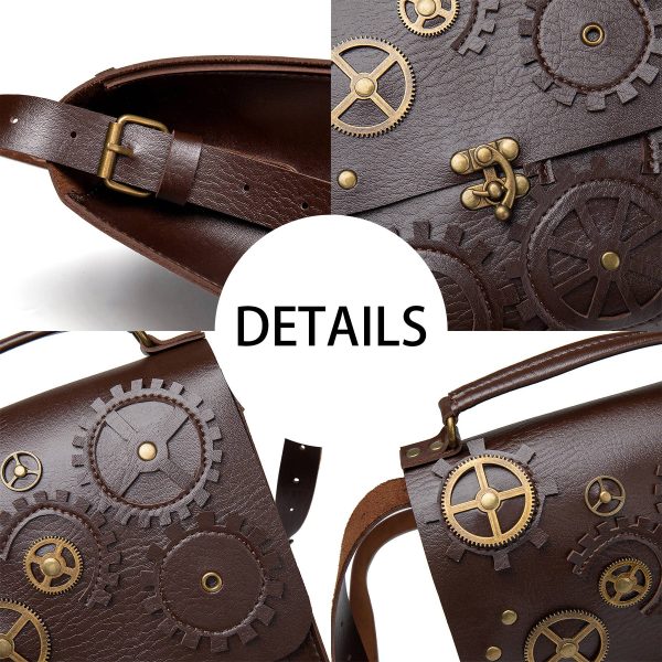 PU Steampunk women's cross-body bag