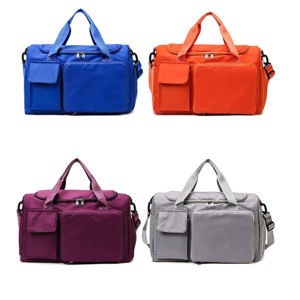 Oxford Foldable Travel Duffel Bag With Shoes Compartment