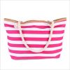Striped Canvas Beach Tote Bag