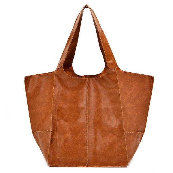 PU Large capacity wax peel ancient oil tote bag