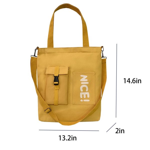 Canvas Tote Crossbody Bag for Students