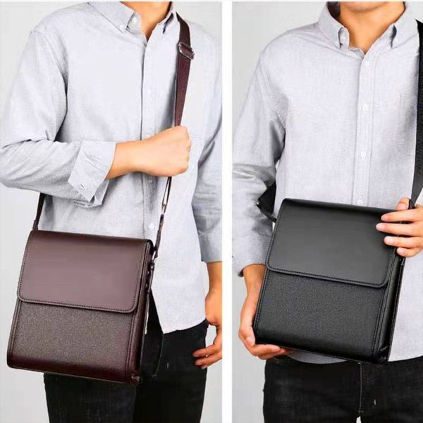 PU Leather Large capacity business crossbody bag for men