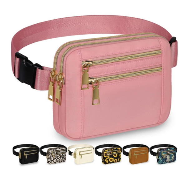 High-Capacity Polyester 4 Pockets Crossbody Fanny Pack