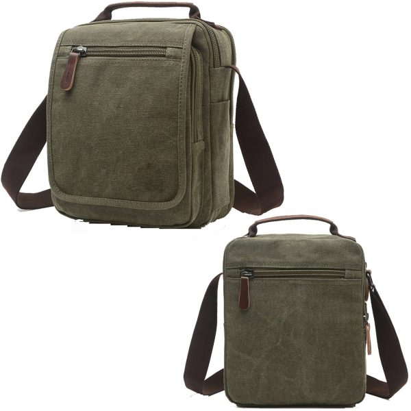 Canvas cross-body bag for man