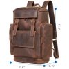 Genuine Leather Crazy Horse Skin Anti-Theft Laptop Backpack