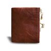 Genuine leather Ladies Coin Purse With Zipper and Kiss Lock