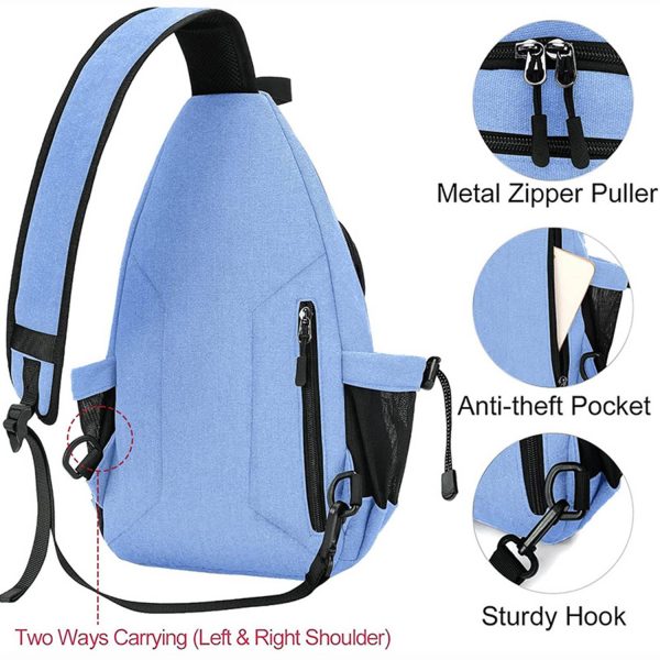 Sling Canvas Crossbody Hiking Bag with Anti-theft Pocket