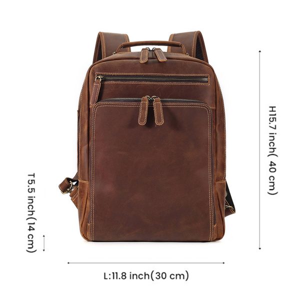 Genuine Vintage Leather Backpack For Men 15.6" Laptop Bag