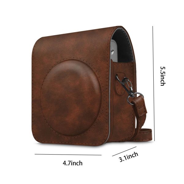 Genuine leather camera bag with lid