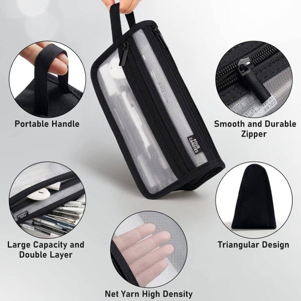 Mesh Pencil Case w/ Handle and Zipper