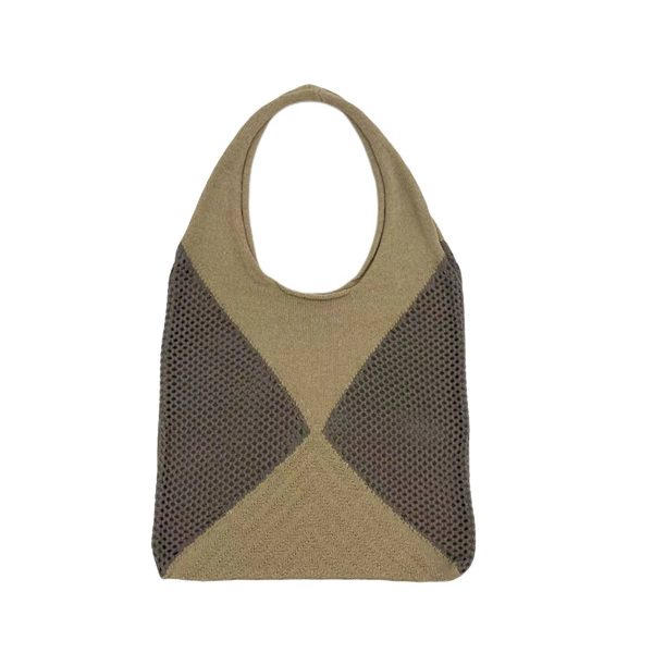 Polyester Patchwork Knit Tote Bag