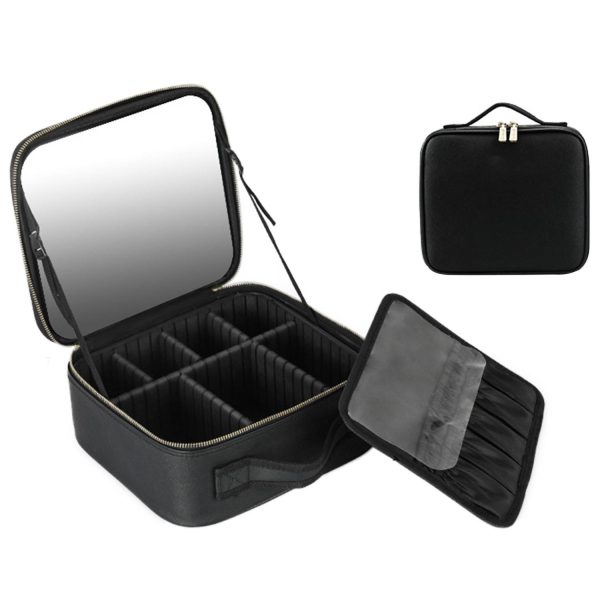 PU Leather Makeup Bag with Mirror