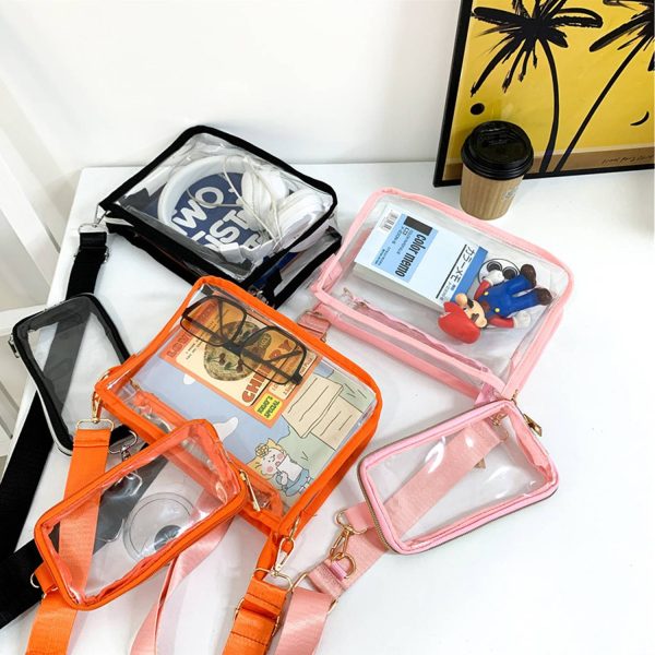 PVC transparent shoulder crossbody bag