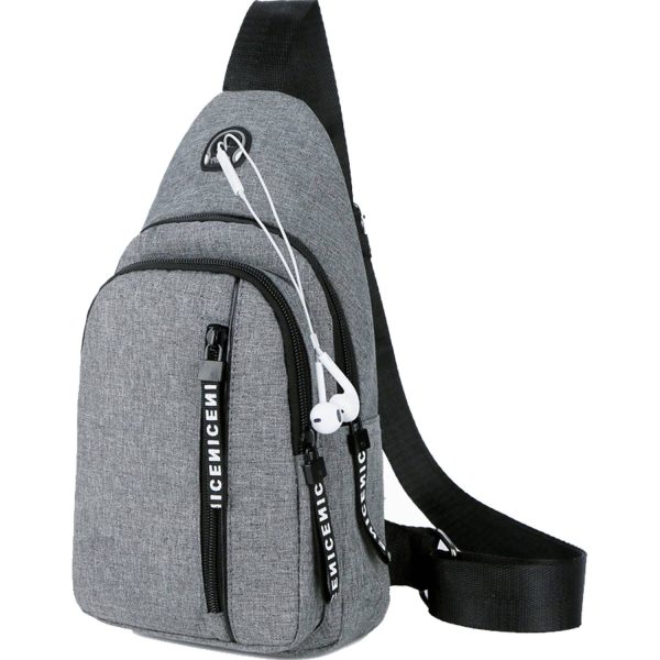 Small Water Resistan Crossbody Waist Bag With Earphone Hole