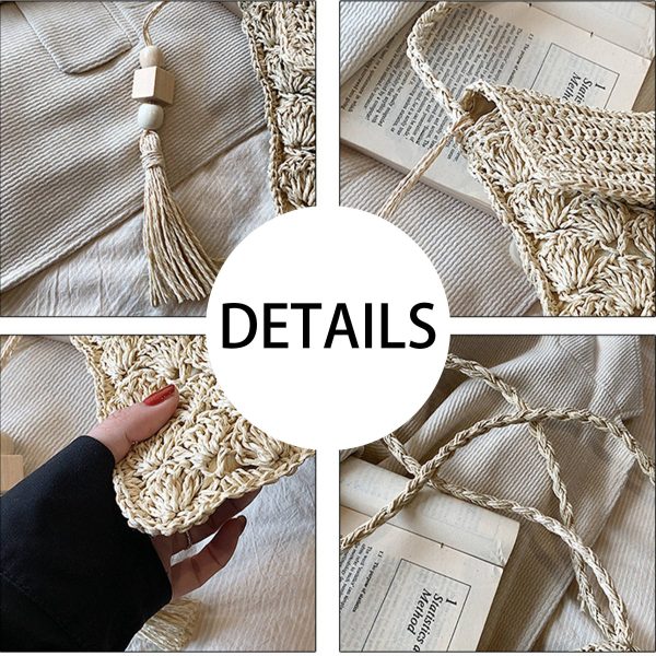 Jute Stylish vintage tassel woven shoulder bag