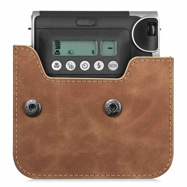 Genuine leather camera bag with lid