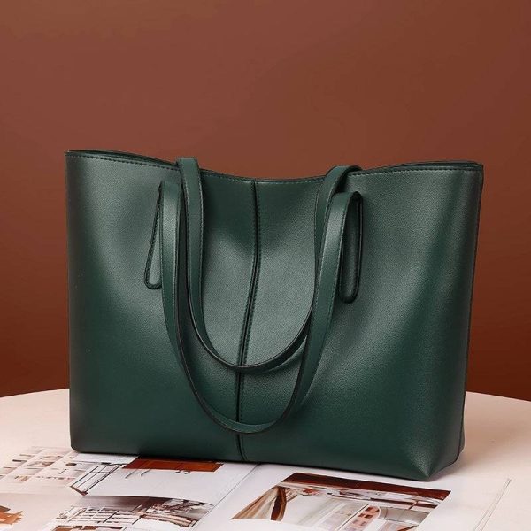PU Leather Tote bag Retro shoulder handbag