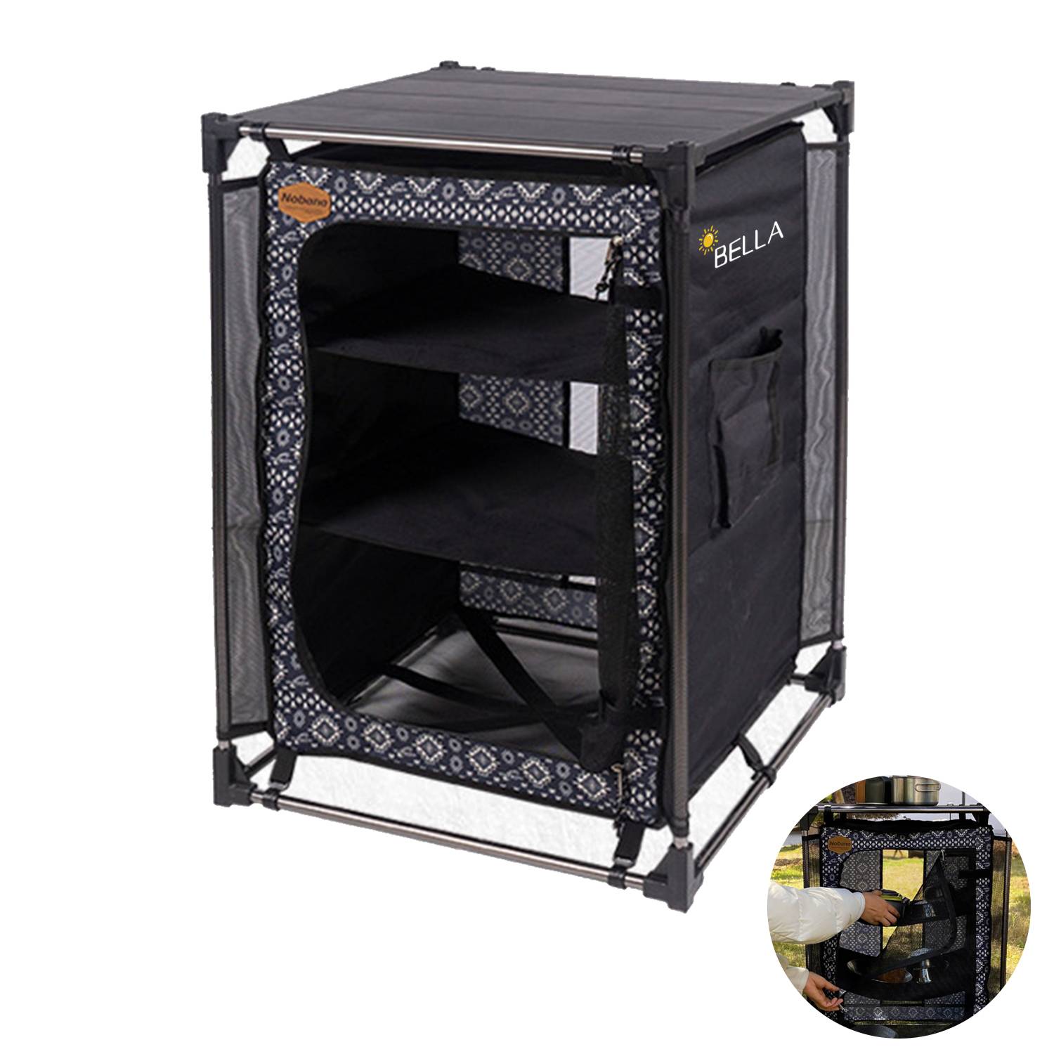 Aluminium alloy outdoor folding storage rack