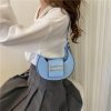 PU Leather Crescent Saddle Tote Bag