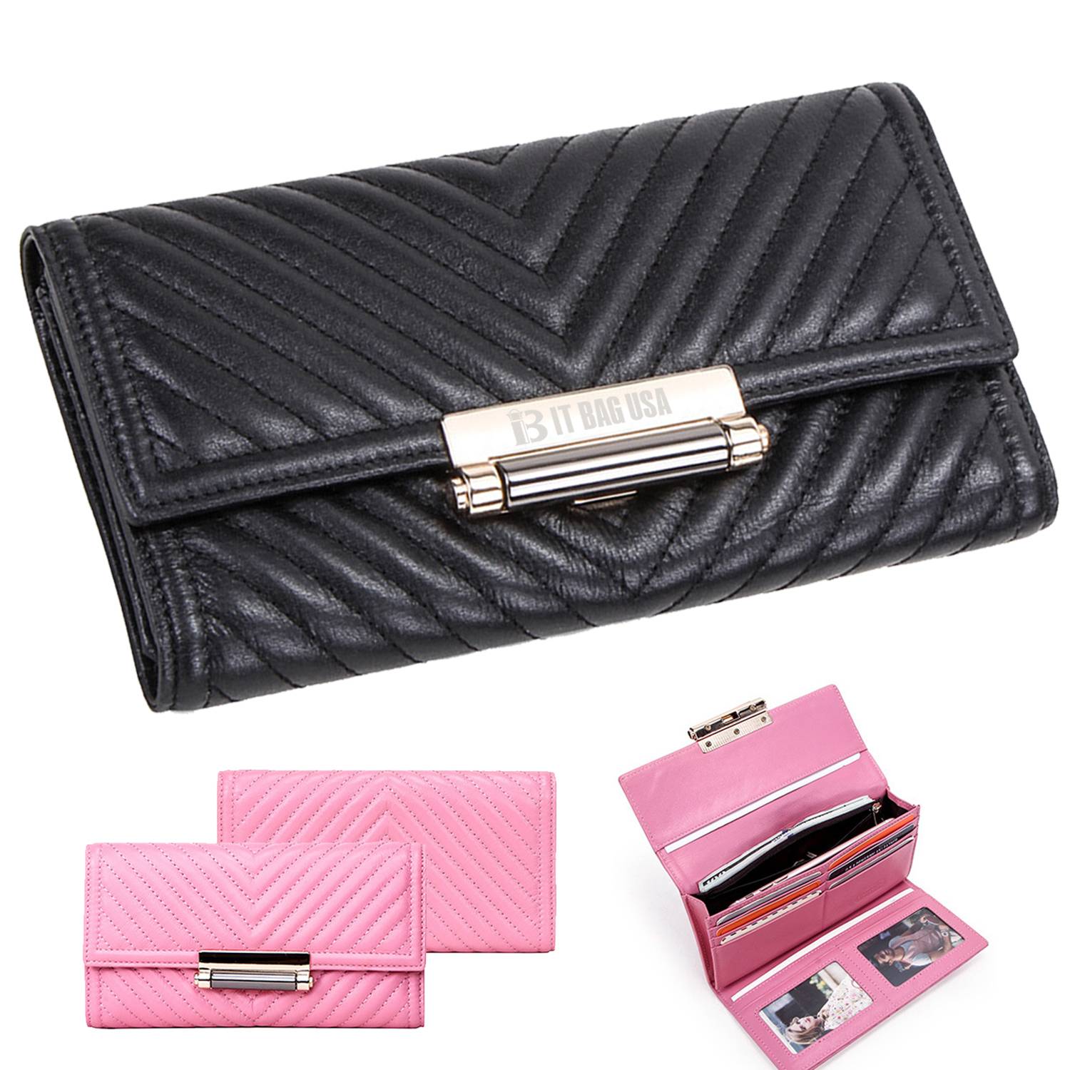 Genuine Leather Embroidered Multifunctional Wallet