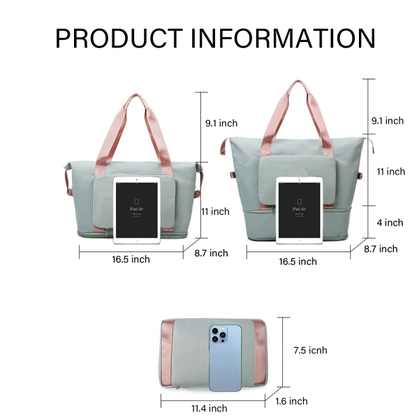 Foldable And Expandable Travel Duffel Bag for Women