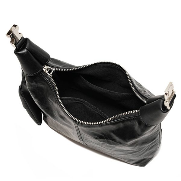 Women's Genuine Leather Ruched Hobo Handbag