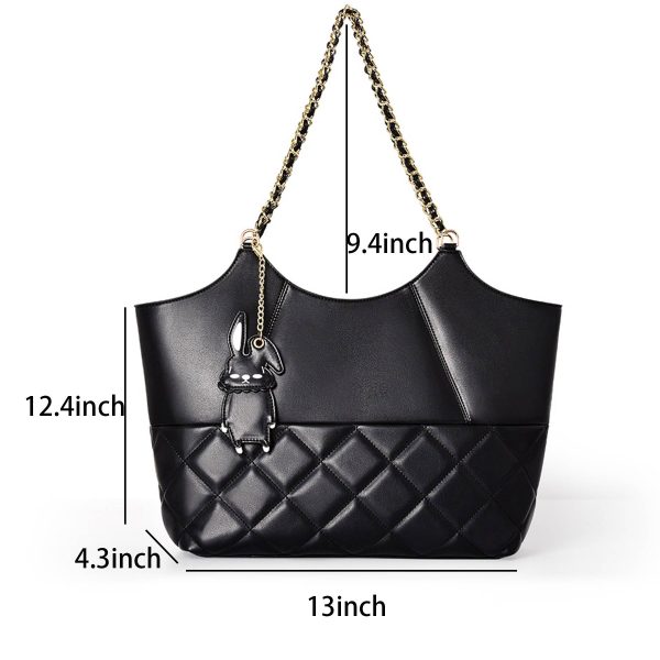 PU Leather Tote Shoulder Bag with Premium Hardware