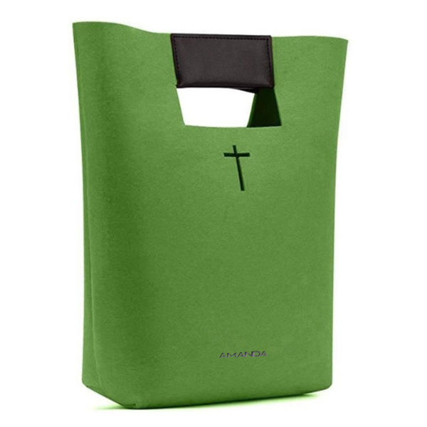 Carved Cross Felt Bible Church Outdoor User Thick Tote Bag