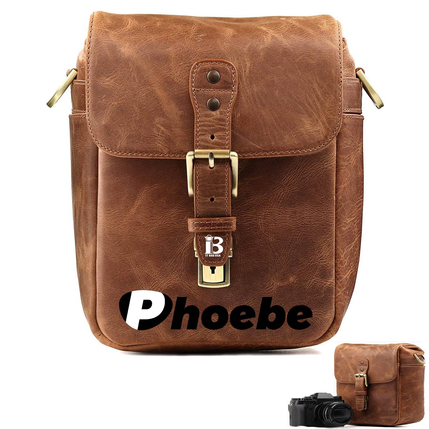 Leather Camera Messenger Bag For Mirrorless
