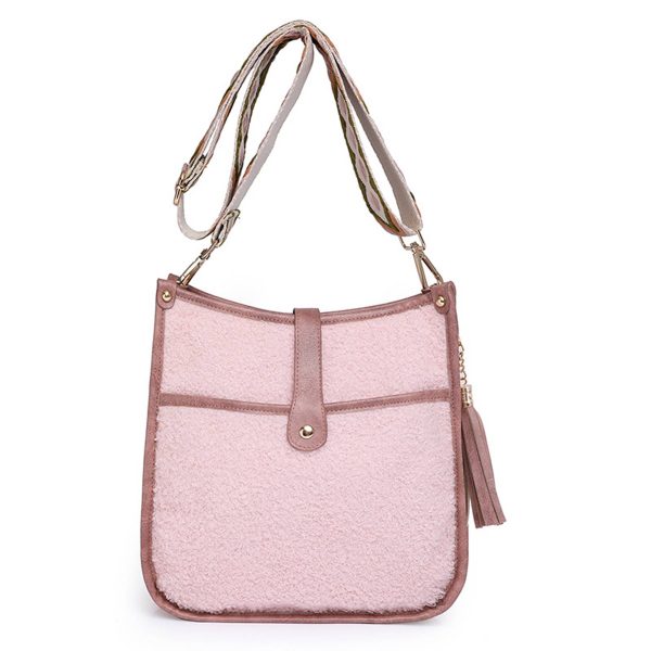 PU Leather Plush Crossbody Bags Fit for Women in Winter