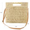 Jute Straw Beach Bamboo Top Handle Handbag Crossbody Bag